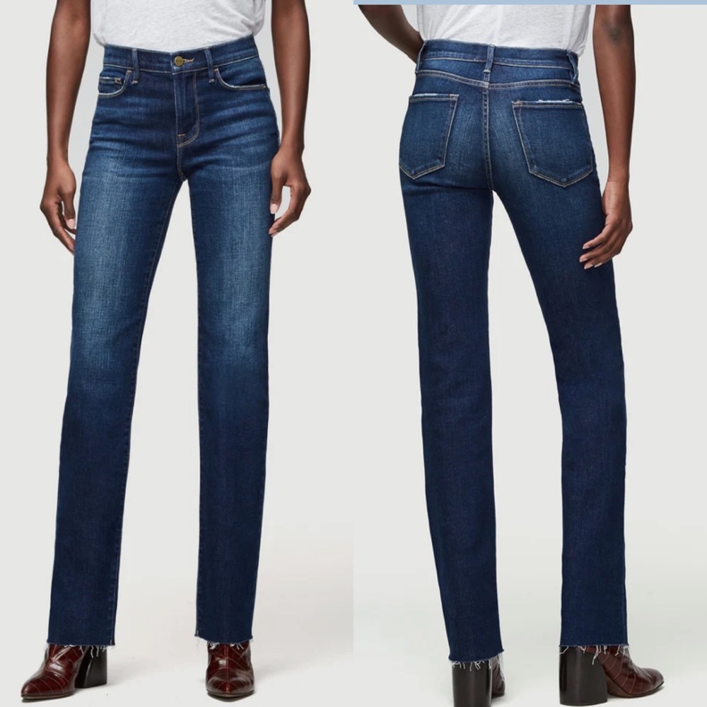 FRAME Le Mini Boot Raw Edge Jean in Habana Size 26